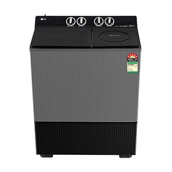 Front view of LG 9 KG Semi Automatic Washing Machine with Roller Jet Pulsator+, Rat Away technology, Wind Jet Dry+ Technology, Middle Black, 5 Star PX900H3SK4Z