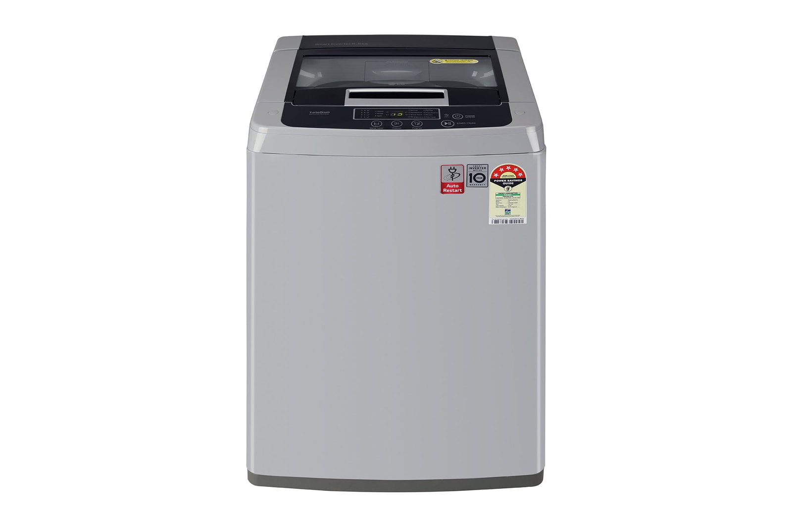 LG T65SKSF1Z top loading washing machine front view