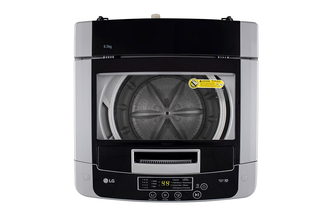 LG 6.5Kg Top Load Washing Machine, Smart Inverter Motor, Middle Free Silver , T65SKSF4Z