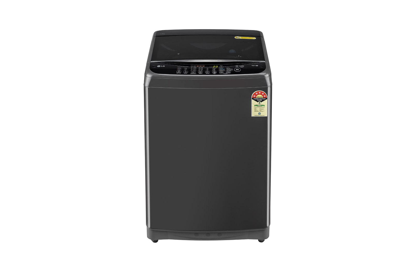 LG T70AJMB1Z top loading washing machine front view