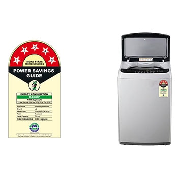 LG 7Kg Top Load Washing Machine, Smart Inverter Motor, Middle Free Silver, T70SPSF1ZA