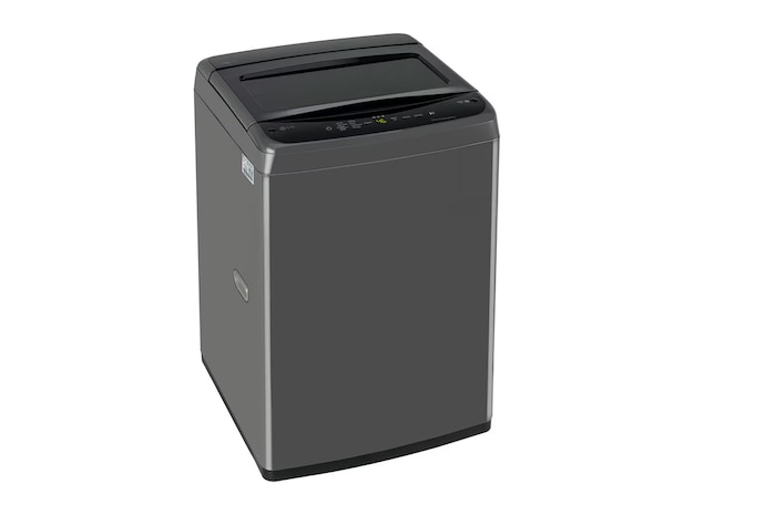Left Side view of LG T70VBMB1Z 7 kg Top Load Washing Machine with Smart Inverter Motor in Middle Black