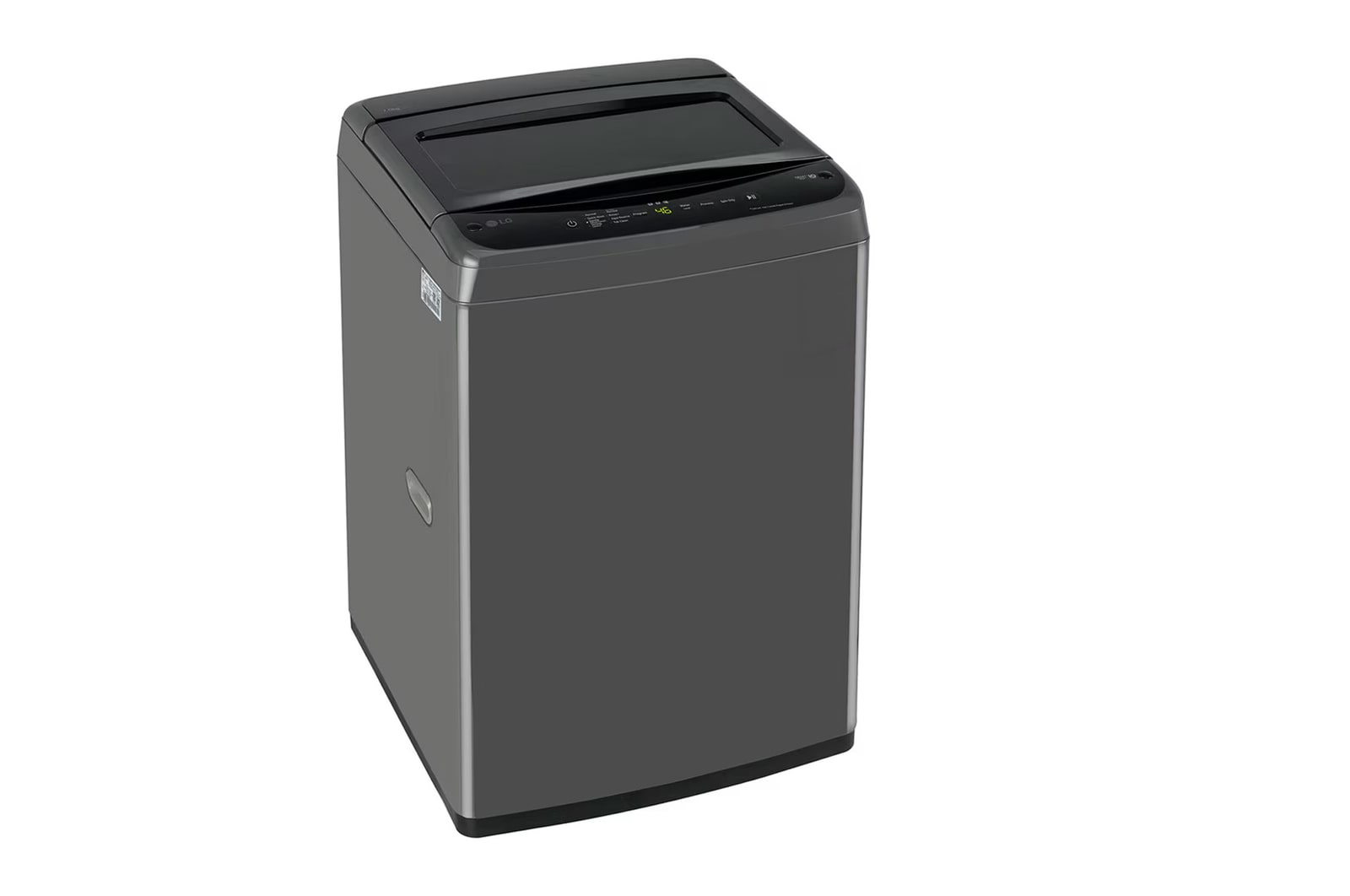 Left Side view of LG T70VBMB1Z 7 kg Top Load Washing Machine with Smart Inverter Motor in Middle Black
