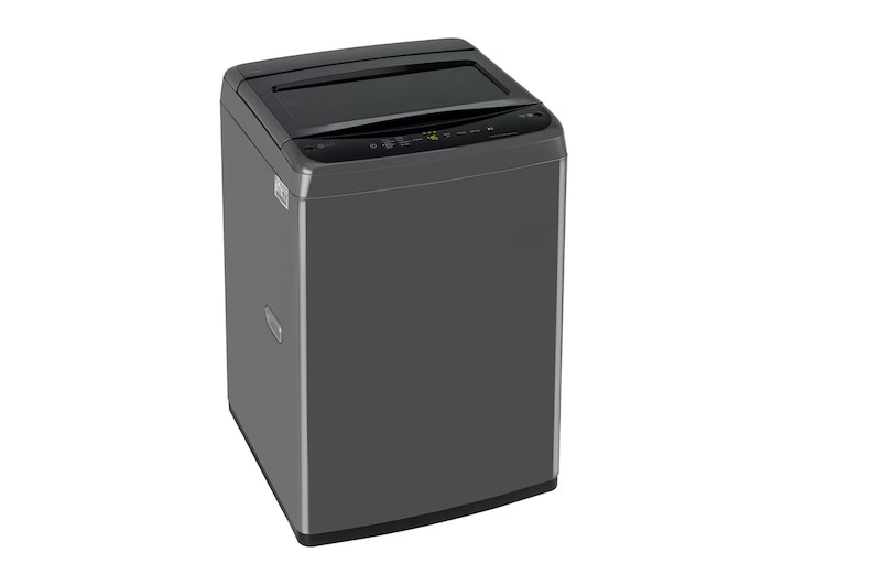 Left Side view of LG T70VBMB1Z 7 kg Top Load Washing Machine with Smart Inverter Motor in Middle Black