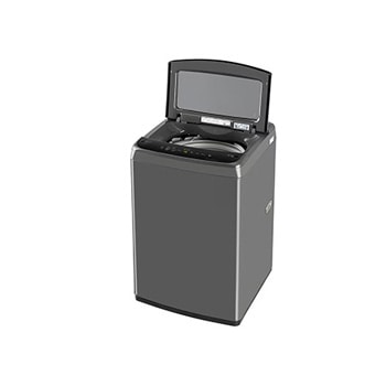LG T70VBMB1Z 7 kg Top Load Washing Machine with Smart Inverter Motor in Middle Black right side view with lid open