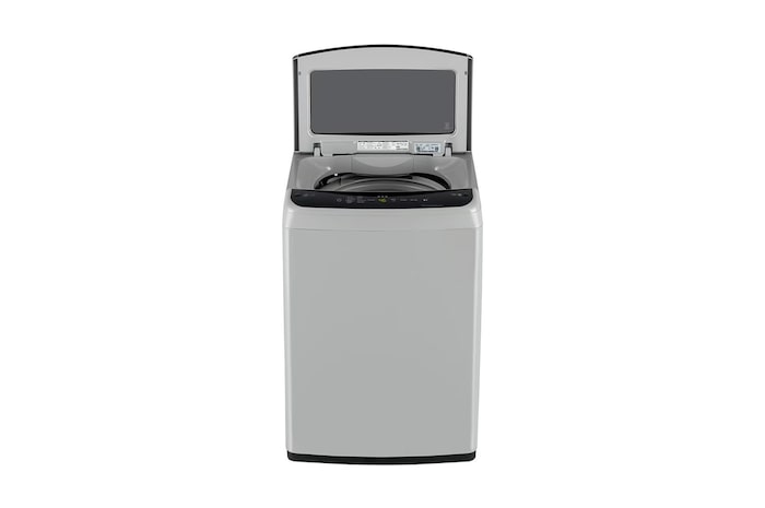 LG 7Kg Top Load Washing Machine, Smart Inverter Motor, Middle Free Silver, 5 Star, T70VBSF1Z, Door Open