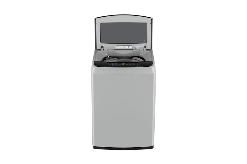 LG 7Kg Top Load Washing Machine, Smart Inverter Motor, Middle Free Silver, 5 Star, T70VBSF1Z, Door Open