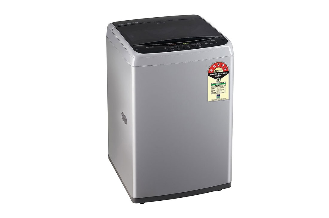 LG 7.5Kg Top Load Washing Machine, Smart Inverter Motor, Middle Free Silver, 5 Star, T75SPSF1Z