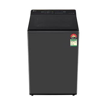 Front view of LG 8Kg Top Load Washing Machine, Hard Water Wash, Middle Black, 5 Star T80KMMB3Z