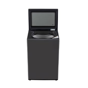 LG 8Kg Top Load Washing Machine, Hard Water Wash, Middle Black, 5 Star, T80KMMB3Z, Door Open