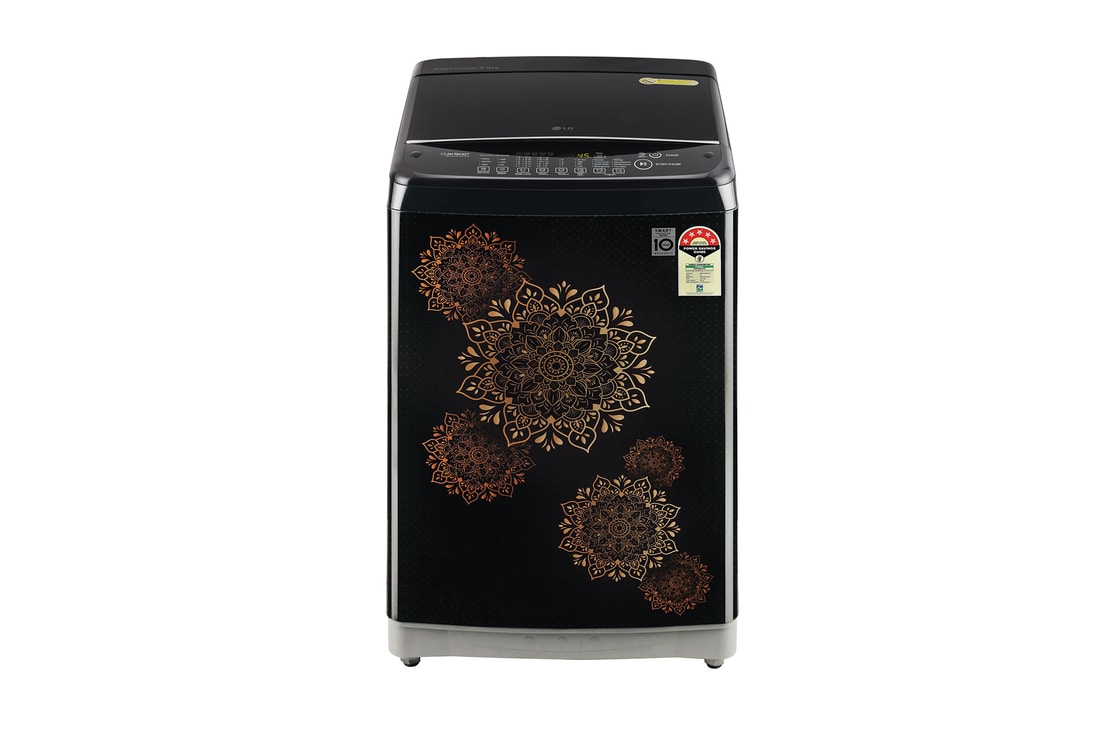 LG T80SJRG1Z top loading washing machine front view