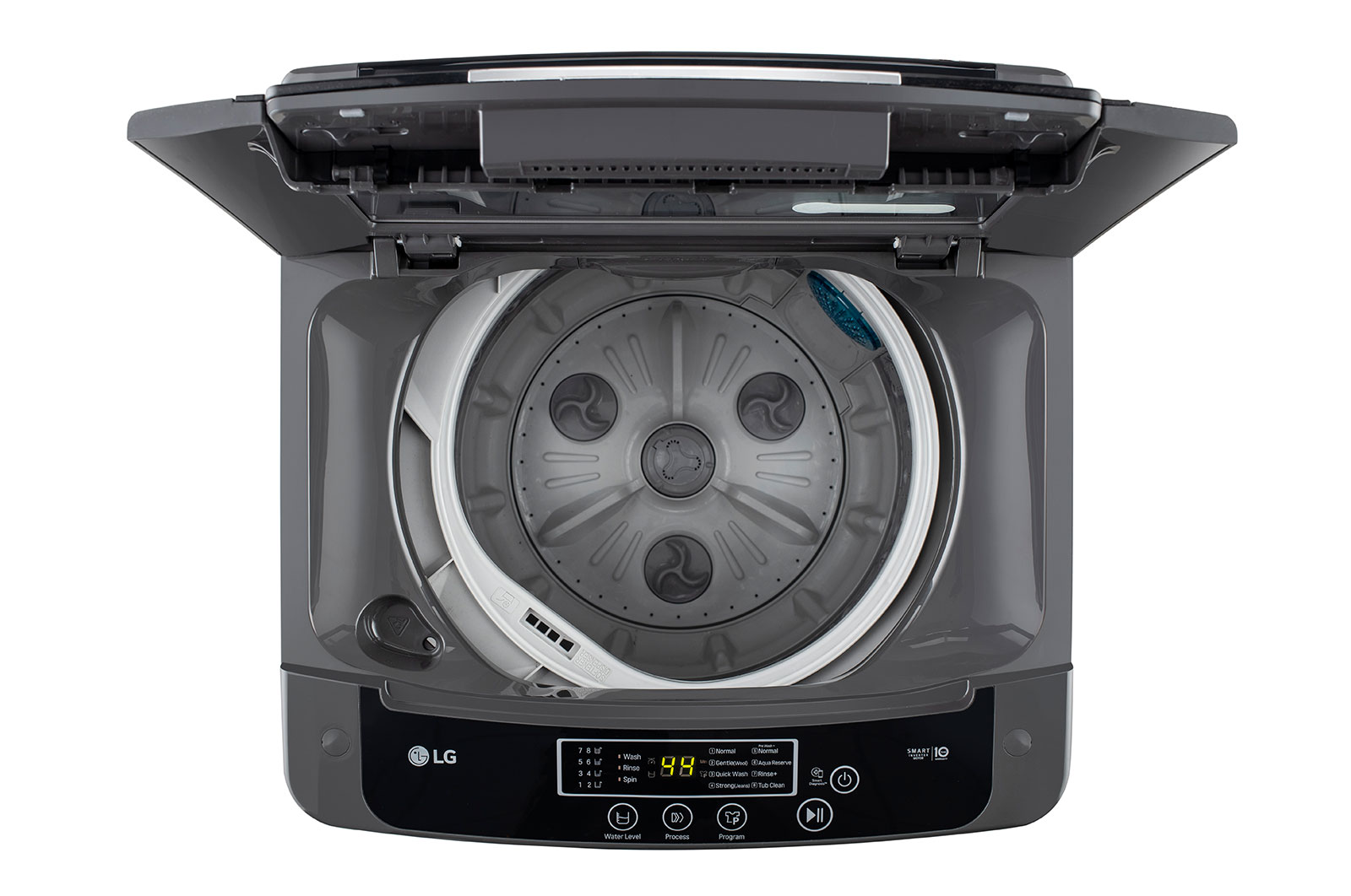 LG 8Kg Top Load Washing Machine, Turbodrum™, Middle Black, T80SKMB1Z