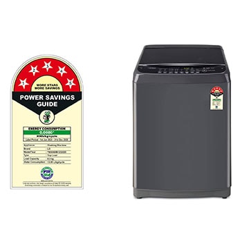 LG 8Kg Top Load Washing Machine, Smart Inverter Motor, Middle Black, T80SNMB1Z