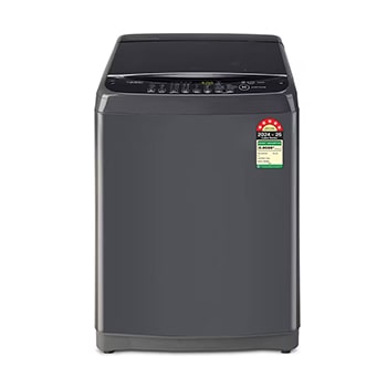 Front view of LG 8 Kg Top Load Washing Machine, Smart Inverter Motor, TurboDrum™, Middle Black, 5 Star T80SNMB1Z