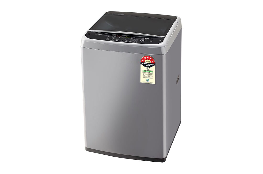 LG 8 kg Top Load Washing Machine with Smart Inverter Motor, TurboDrum, Middle Free Silver, 5 Star, T80SNSF1Z