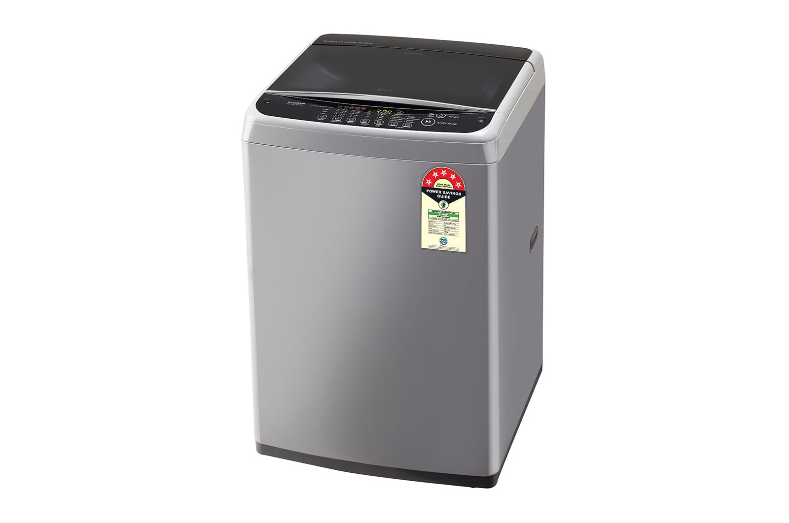LG 8 kg Top Load Washing Machine with Smart Inverter Motor, TurboDrum, Middle Free Silver, 5 Star, T80SNSF1Z