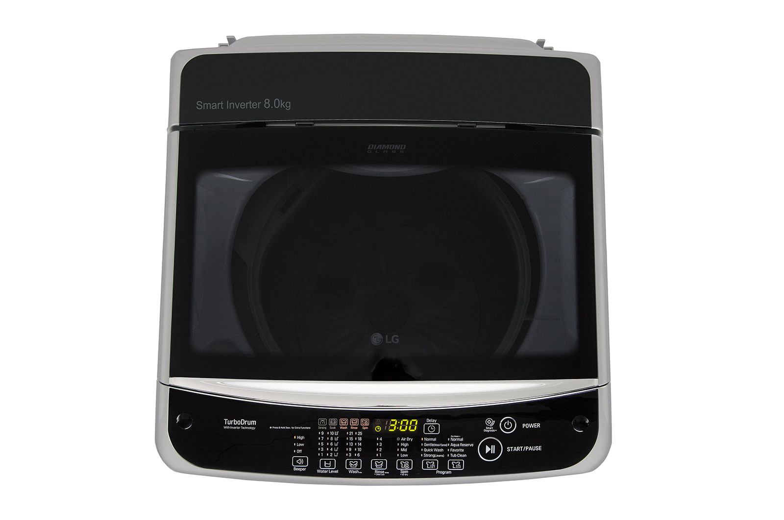 LG 8 kg Top Load Washing Machine with Smart Inverter Motor, TurboDrum, Middle Free Silver, 5 Star, T80SNSF1Z