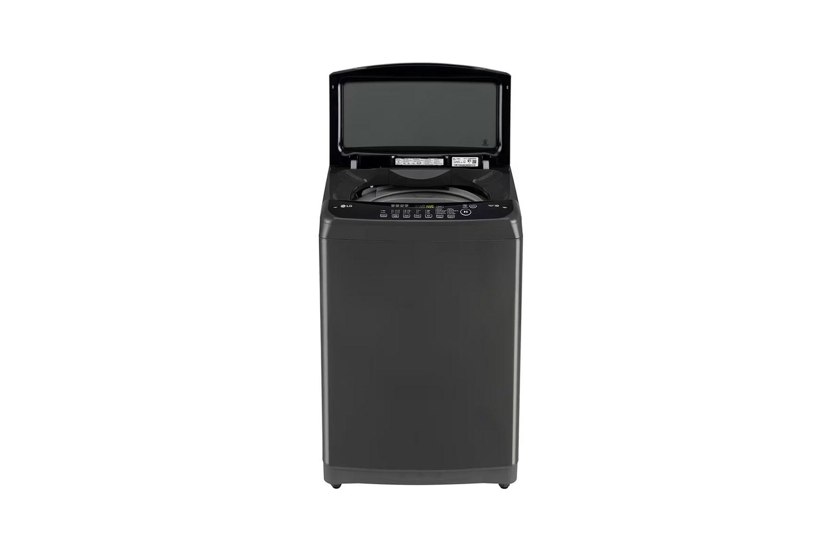 LG 8Kg Top Load Washing Machine, Smart Inverter Motor, Middle Black, 5 Star, T80SPMB1Z, Door Open
