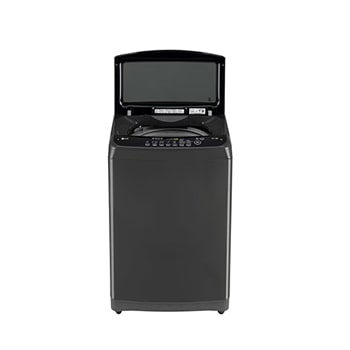 LG 8Kg Top Load Washing Machine, Smart Inverter Motor, Middle Black, 5 Star, T80SPMB1Z, Door Open