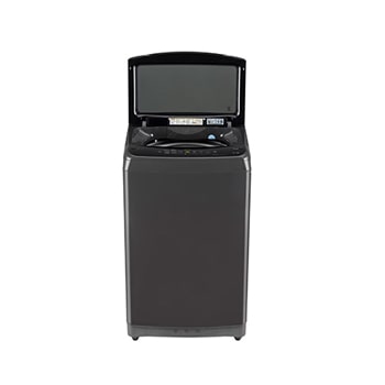 LG 8Kg Top Load Washing Machine, Smart Inverter Motor, In-built Heater, Middle Black, 5 Star, T80V4MB1S, Door Open