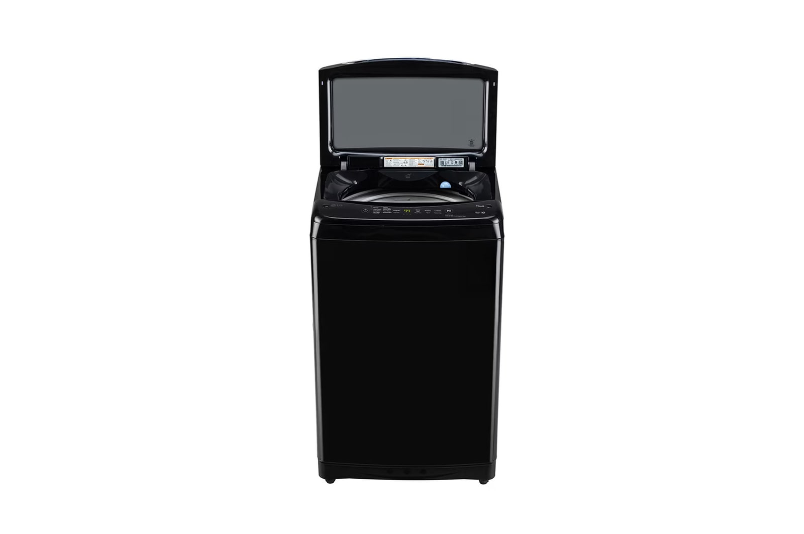 LG 8Kg Top Load Washing Machine, Smart Inverter Motor, In-built Heater, Middle Black, 5 Star, T80V4OB1S, Door Open