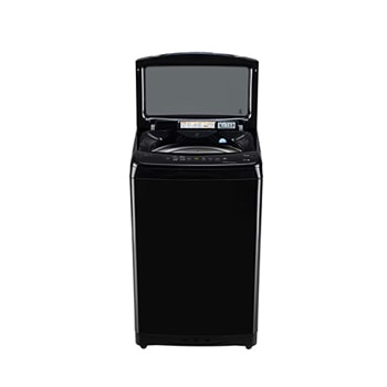 LG 8Kg Top Load Washing Machine, Smart Inverter Motor, In-built Heater, Middle Black, 5 Star, T80V4OB1S, Door Open