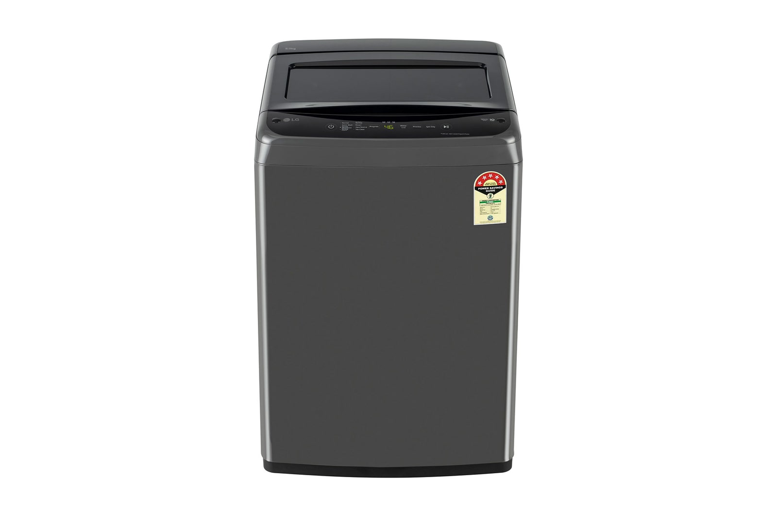 LG T80VBMB1Z  top loading washing machine front view