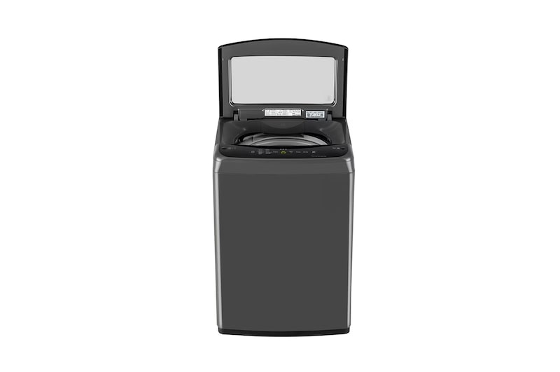 Top open view of LG T80VBMB4Z 8 kg Top Load Washing Machine revealing TurboDrum and stainless steel drum interior
