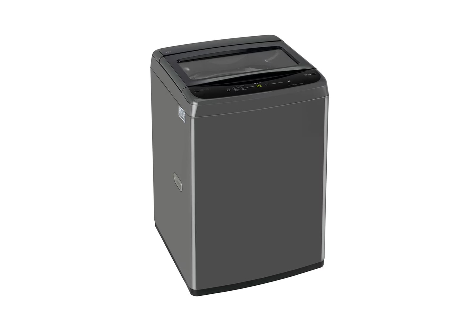 Right side profile view of LG T80VBMB4Z 8 kg Top Load Washing Machine showing exterior casing