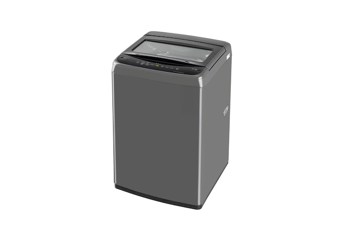 Left Side profile view of LG T80VBMB4Z 8 kg Top Load Washing Machine showing exterior casing