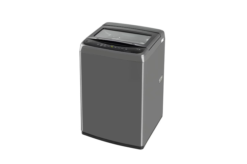Left Side profile view of LG T80VBMB4Z 8 kg Top Load Washing Machine showing exterior casing
