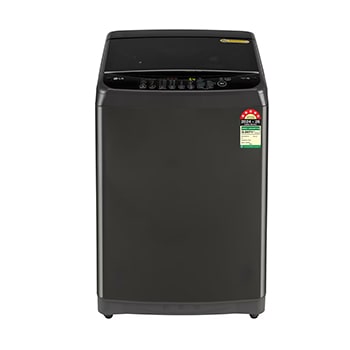 Front view of LG 9Kg Top Load Washing Machine, Smart Inverter, Auto Tub Clean, Middle Black, 5 Star T90AJMB1Z
