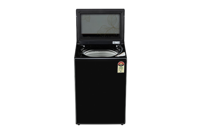 LG 9Kg Top Load Washing Machine, Hard Water Wash, Onyx Black, 5 Star, T90KMOB1Z, Door Open