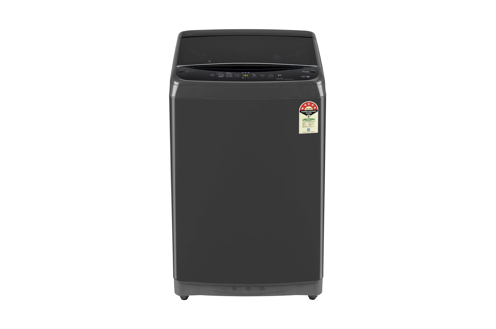 LG T90V4MB1S top loading washing machine front view