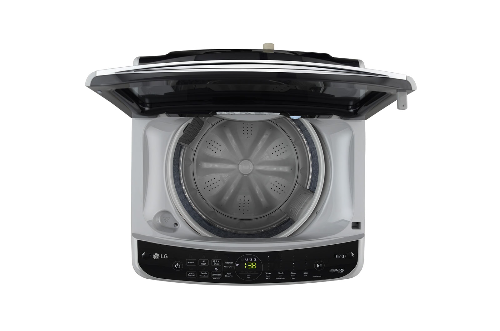 LG 9Kg Top Load Washing Machine, AI Direct Drive™, Turbowash, Middle Free Silver, THD09NWF