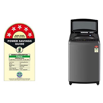 LG 9Kg Top Load Washing Machine, AI Direct Drive™, In-built Heater, Middle Black, THD09SWM