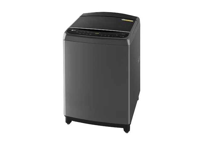 LG 10Kg Top Load Washing Machine, AI Direct Drive™, In-built Heater, Middle Black, 5 Star, THD10SWM, Front View