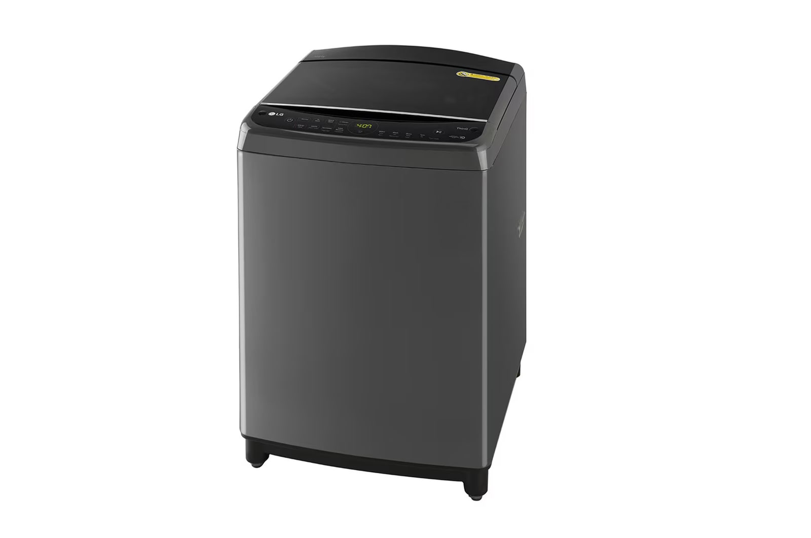 LG 10Kg Top Load Washing Machine, AI Direct Drive™, In-built Heater, Middle Black, 5 Star, THD10SWM, Front View