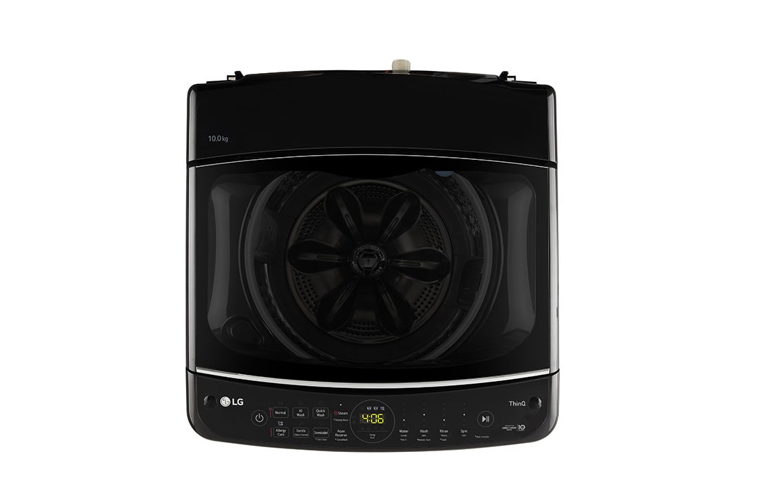 LG 10Kg Top Load Washing Machine, AI Direct Drive™, In-built Heater, Platinum Black, 5 Star, THD10SWP