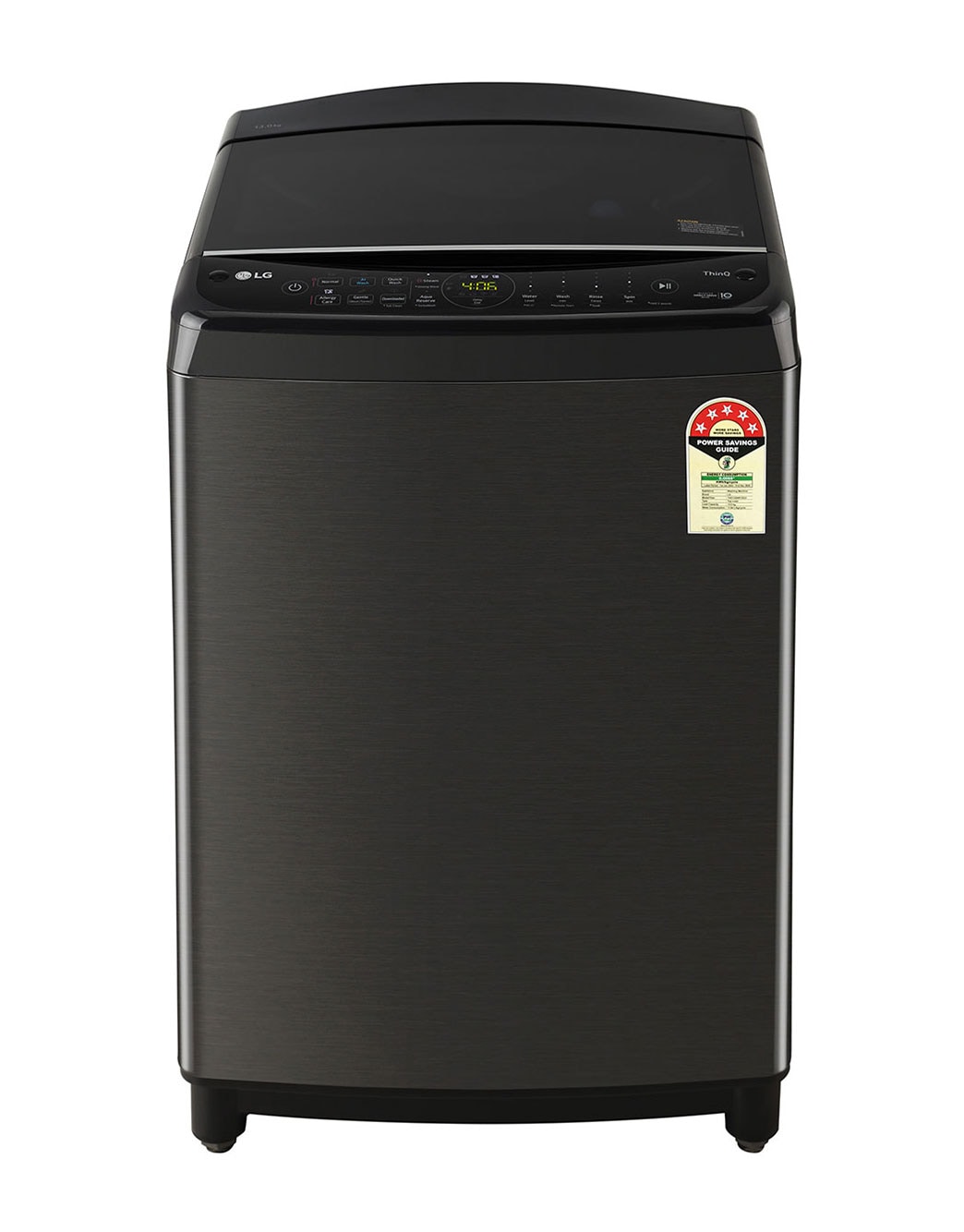 LG 13Kg Top Load Washing Machine, AI Direct Drive™, Platinum Black  THD13SWP LG IN - Main Image