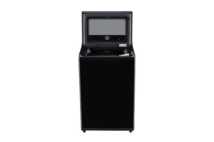 LG 11Kg Top Load Washing Machine, AI Direct Drive™, In-Built Heater, Stain Clean, Onyx Black, 5 Star, TX511SWO, Front View