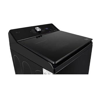 Close-up detail of the drum interior and pulsator of LG TX511SWP 11 kg Top Load Washing Machine, AI DD™ in Platinum Black