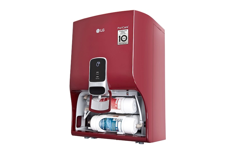 LG 8L RO+Mineral Booster Water Purifier with Steel Tank, Red, WW140NPR