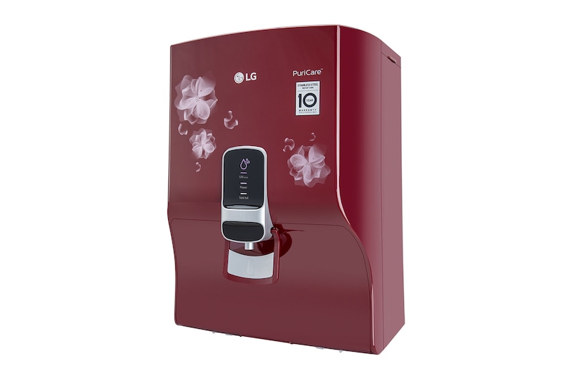 LG 8L RO+UV+Mineral Booster Water Purifier, Steel Tank, Red, WW151NPR
