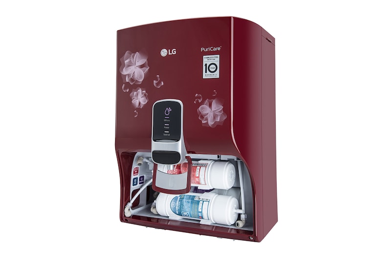 LG 8L RO+UV+Mineral Booster Water Purifier, Steel Tank, Red, WW151NPR