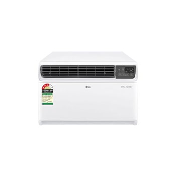 Front view of LG 3 Star (~1.5) Window AC, Dual Inverter, Convertible 4-in-1 Cooling, 100% Copper Tubes, ADC Sensor, 4.7 kW, 2026 Model AW-Q18WUXA