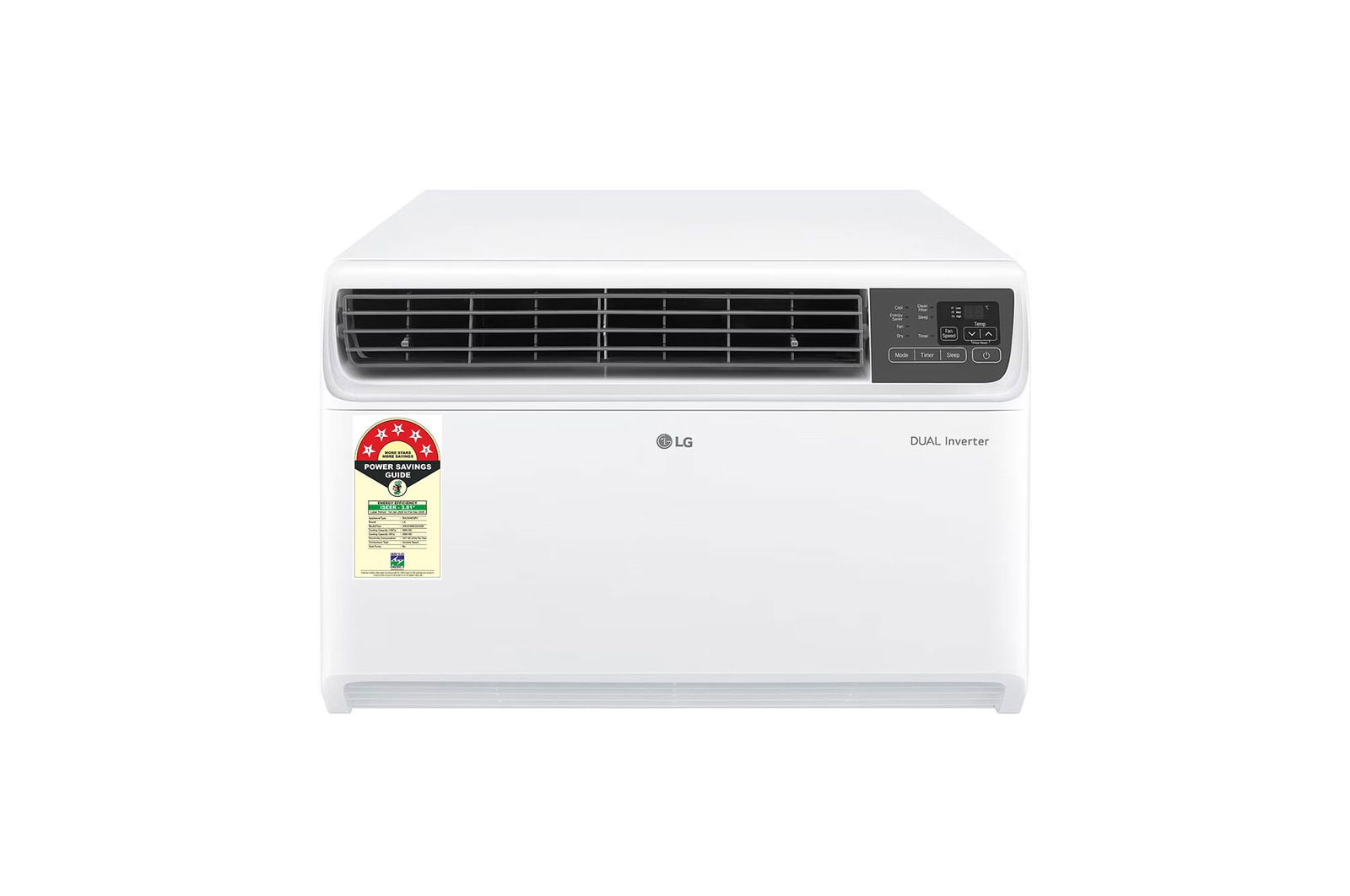 Front view of LG 5 Star (1.5) Window AC, Convertible 4-in-1 Cooling, Dual Inverter Compressor, 100% Copper Tubes, 5.0 kW, 2026 Model AW-Q18WUZA