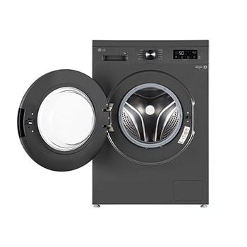 LG 7Kg Front Load Washing Machine, Inverter Direct Drive™, Middle Black, 5 Star, FHB1207Z2M, Door Open
