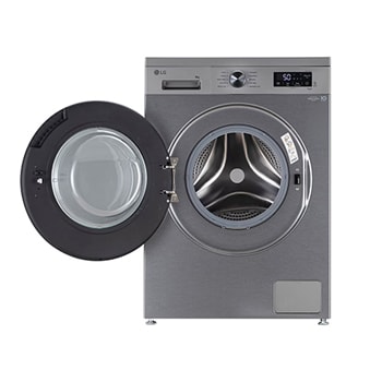 LG 8Kg Front Load Washing Machine, Inverter Direct Drive™, Platinum Silver, 5 Star, FHB1208Z4P, Door Open