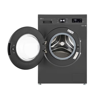 LG 9Kg Front Load Washing Machine, Inverter Direct Drive™, Middle Black, 5 Star, FHB1209Z2M, Door Open